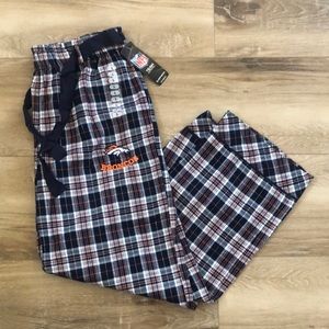 NWT Womens Denver Broncos NFL Sleepwear Plaid Pajama Pants - Large